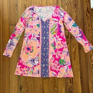 Lilly Pulitzer Paradis Swing Tunic Dress Magenta Tipping Point Small